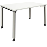Artikelbild 1 für fm fastline höhenverstellbarer Schreibtisch weiß rechteckig, 4-Fuß-Gestell silber 120,0 x 80,0 cm, Artikelnummer 135364