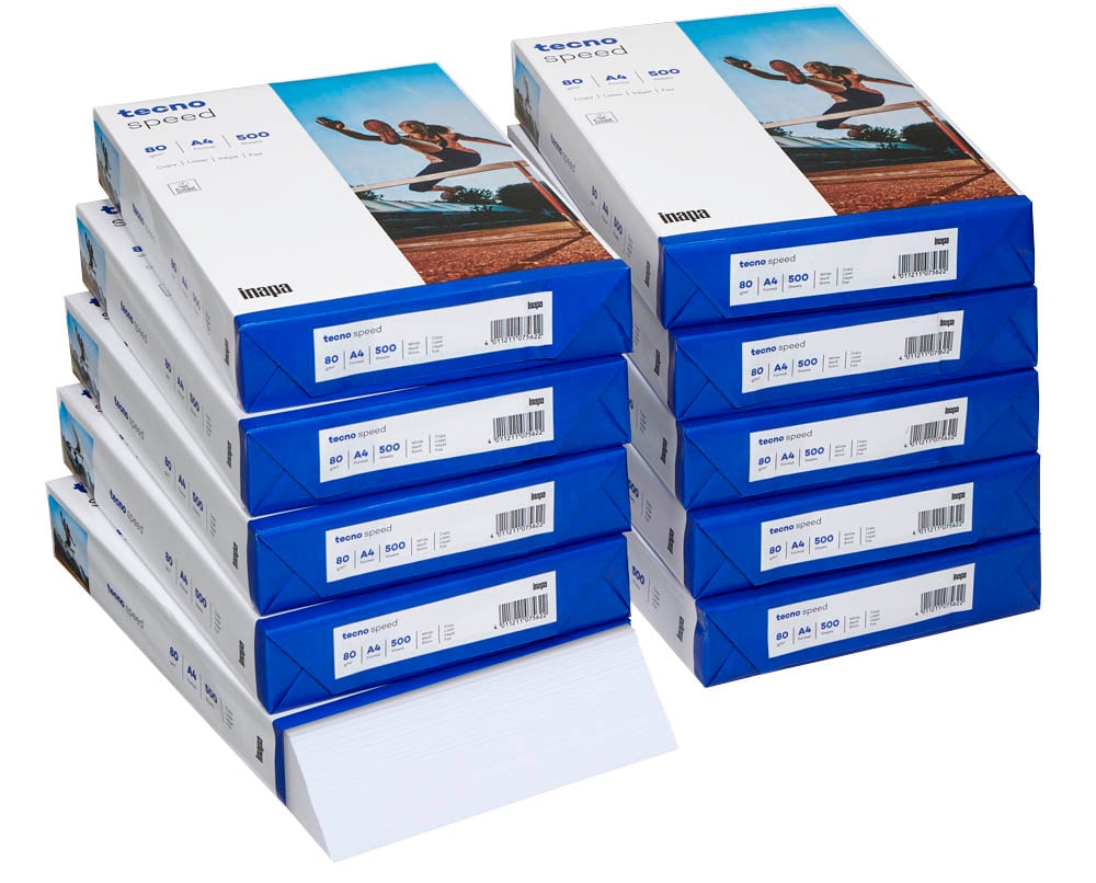 AKTION: tecno Kopierpapier speed DIN A4 80 g/qm 10x 500 Blatt