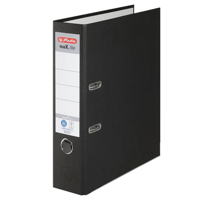 Artikelbild für herlitz maX.file nature plus Ordner schwarz Karton 8,0 cm DIN A4, 1 St., Artikelnummer 473439