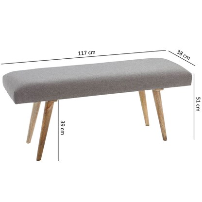 Artikelbild 2 für WOHNLING Sitzbank WL5.330 grau Stoff 117,0 cm, Artikelnummer 545280