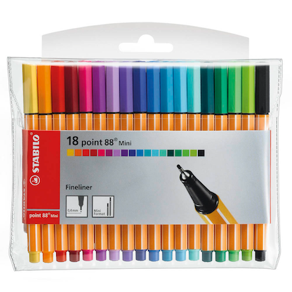 Artikelbild für STABILO Point 88 Mini Fineliner farbsortiert 0,4 mm, 18 St., Artikelnummer 937065
