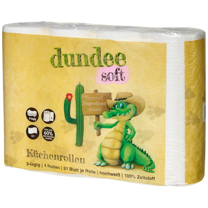 Artikelbild 5 für dundee Küchenrollen 3-lagig, 4 Rollen, Artikelnummer 528627