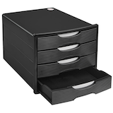 Artikelbild 1 für office discount Schubladenbox schwarz 1001-DO-13D, DIN A4 mit 4 Schubladen, 1 St., Artikelnummer 837532