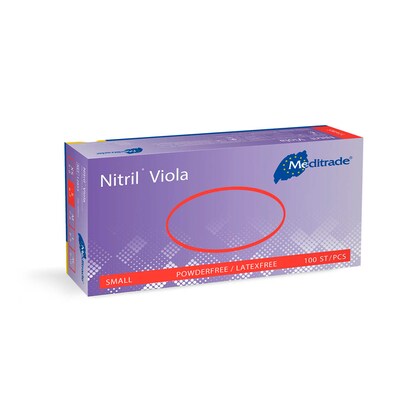 Artikelbild 2 für Meditrade® unisex Einmalhandschuhe Nitril® Viola lila Größe S, 100 St., Artikelnummer 567759