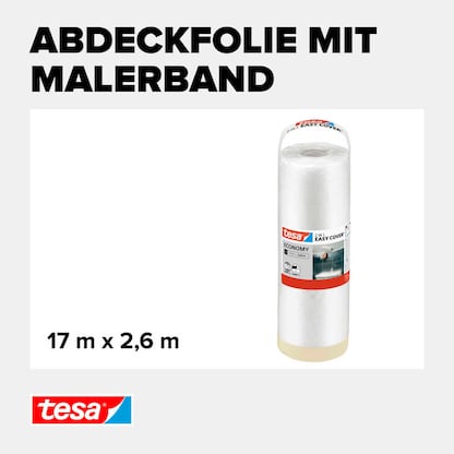 Artikelbild 2 für tesa EASY COVER® ECONOMY XL Abdeckfolie transparent 260,0 cm x 17,0 m 1 Rolle, Artikelnummer 724326