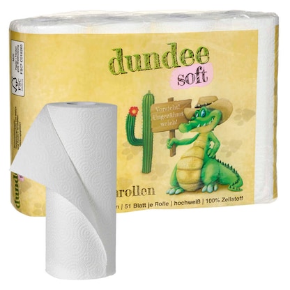 Artikelbild für dundee Küchenrollen 3-lagig, 4 Rollen, Artikelnummer 528627