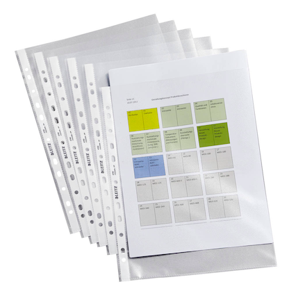 Artikelbild für AKTION: LEITZ Prospekthüllen 4790 DIN A4 transparent genarbt 0,09 mm, 100 St., Artikelnummer 663957