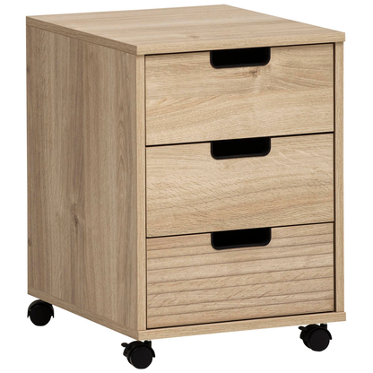 Artikelbild für MÖBELPARTNER Emmik Rollcontainer weiß-eiche 3 Auszüge 40,0 x 50,0 x 57,0 cm, Artikelnummer 610693