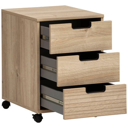 Artikelbild 3 für MÖBELPARTNER Emmik Rollcontainer weiß-eiche 3 Auszüge 40,0 x 50,0 x 57,0 cm, Artikelnummer 610693