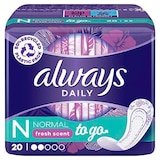 Artikelbild 1 für always Slipeinlagen Daily to go Normal, 20 St., Artikelnummer 272086