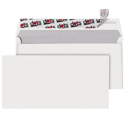 Artikelbild für dots Briefumschläge DIN lang ohne Fenster weiß haftklebend 250 St., Artikelnummer 118133