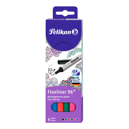 Artikelbild für Pelikan Fineliner farbsortiert 0,4 mm, 6 St., Artikelnummer 802302