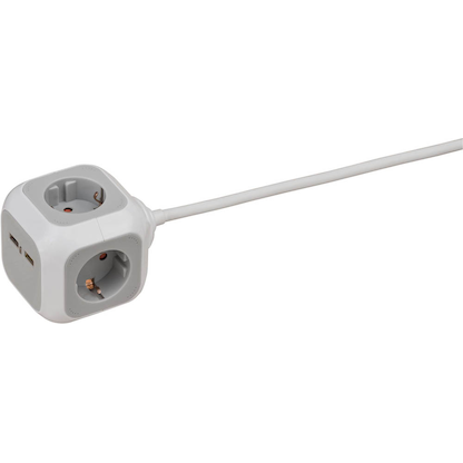 Artikelbild 2 für brennenstuhl ALEA-Power 2-fach Steckdosenwürfel 1,4 m grau mit USB-Buchse, Artikelnummer 853940