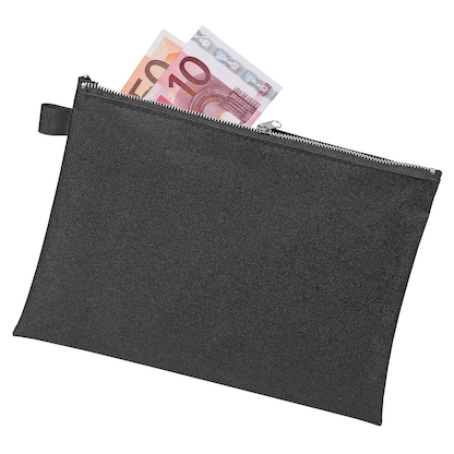 Artikelbild für VELOFLEX Reißverschlussbeutel DIN A5 schwarz/silber Textil, 1 St., Artikelnummer 337901