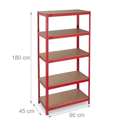 Artikelbild 6 für relaxdays Schwerlastregal 10026750_0 rot 90,0 x 45,0 x 180,0 cm, Artikelnummer 451821