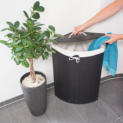 Artikelbild 5 für relaxdays Wäschekorb schwarz, 1 St., Artikelnummer 360663