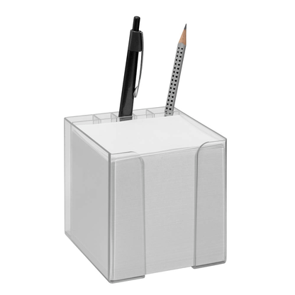 Artikelbild für Zettelbox mit Stiftehalter transparent inkl. 850 Notizzettel weiß, 1 St., Artikelnummer 332080
