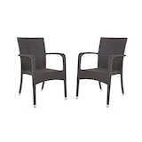 Artikelbild 1 für Garden Pleasure Gartenstühle mit Armlehnen LONDON coffee, Metall, 2 St., Artikelnummer 309809