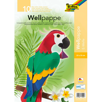 Artikelbild 2 für folia Bastelwellpappe E-Welle farbsortiert 1 Pack, Artikelnummer 375503