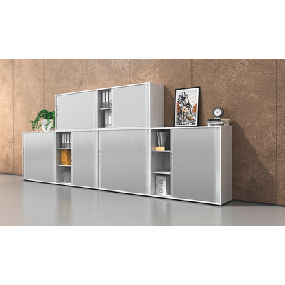 Artikelbild 5 für HAMMERBACHER Rollladenschrank weiß, silber 1 Fachboden 120,0 x 40,0 x 74,8 cm, Artikelnummer 195723