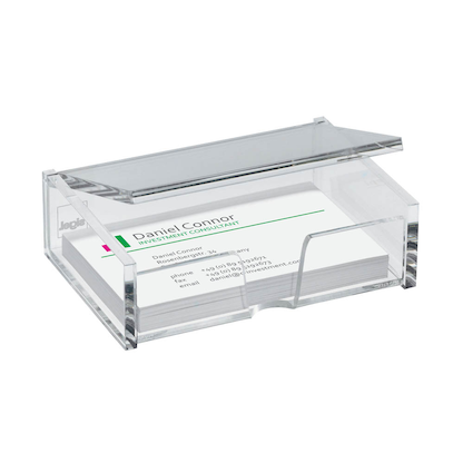 Artikelbild für SIGEL Visitenkartenbox glasklar, für bis zu 80 Visitenkarten, Artikelnummer 694810