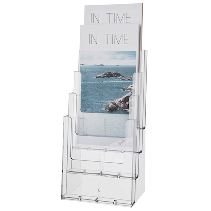 Artikelbild 2 für AKTION: helit Tischprospekthalter transparent 1/3 DIN A4 4 Fächern 11,5 x 15,0 x 25,5 cm, 2 St. + GRATIS Storck Knoppers 8 St., Artikelnummer 142978