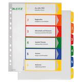 Artikelbild 1 für LEITZ Ordnerregister 1292 DIN A4 Vollformat, Überbreite 1-6 farbig 6-teilig, 1 Satz, Artikelnummer 614479