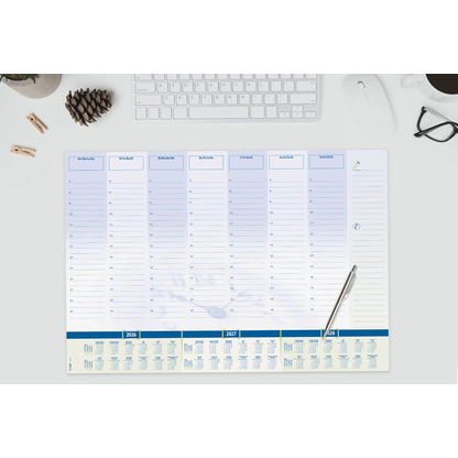 Artikelbild 3 für SIGEL Schreibtischunterlage Time blau/grün Papier 59,5 x 41,0 cm, 30 Blatt, Artikelnummer 585723