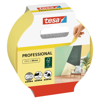 Artikelbild für tesa PROFESSIONAL Malerband gelb 38,0 mm x 25,0 m 1 Rolle, Artikelnummer 723897