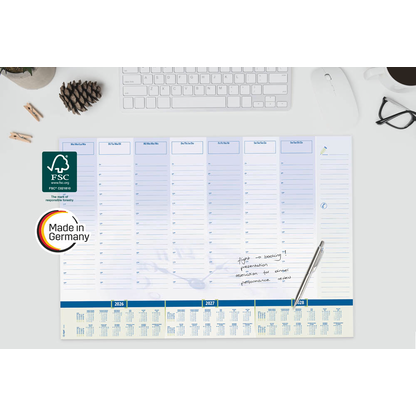 Artikelbild 9 für SIGEL Schreibtischunterlage Time blau/grün Papier 59,5 x 41,0 cm, 30 Blatt, Artikelnummer 585723