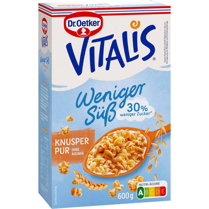 Artikelbild für Dr. Oetker Vitalis Knusper Pur weniger süß Müsli 600,0 g, 1 St., Artikelnummer 264159