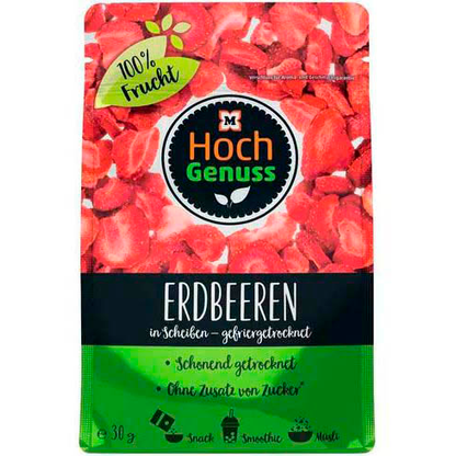 Artikelbild für HochGenuss ERDBEEREN Trockenfrüchte 30,0 g, Artikelnummer 392447