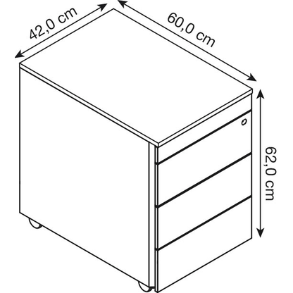 Artikelbild 2 für Gürkan Rollcontainer weiß 4 Auszüge 42,0 x 60,0 x 62,0 cm, Artikelnummer 196636