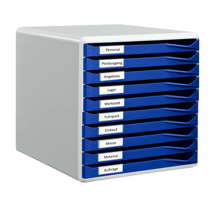 Artikelbild für LEITZ Schubladenbox Form Set blau 52810035, DIN A4 mit 10 Schubladen, 1 St., Artikelnummer 331975