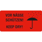 Artikelbild 1 für EICHNER Warnetiketten rot »Vor Nässe schützen!« 100,0 x 50,0 mm, 250 Etiketten , Artikelnummer 486664