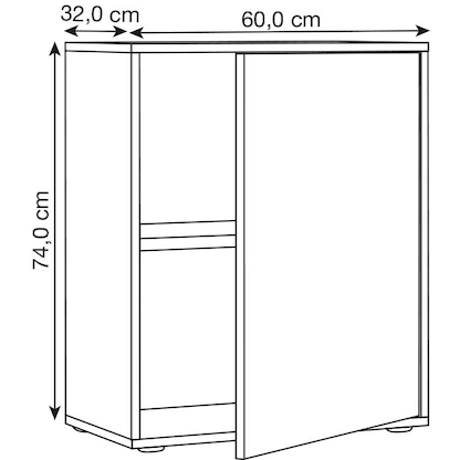 Artikelbild 2 für VCM my office Aktenschrank Salia, 920720 weiß, honig-eiche 1 Fachboden 60,0 x 32,0 x 74,0 cm, Artikelnummer 364362