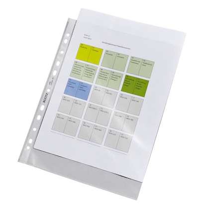 Artikelbild 10 für AKTION: LEITZ Prospekthüllen 4790 DIN A4 transparent genarbt 0,09 mm, 100 St., Artikelnummer 663957