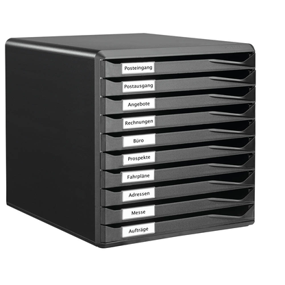Artikelbild für LEITZ Schubladenbox Formular-Set schwarz 52940095, DIN A4 mit 10 Schubladen, 1 St., Artikelnummer 306043