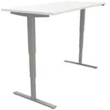 Artikelbild 1 für fm Sidney elektrisch höhenverstellbarer Schreibtisch weiß rechteckig, T-Fuß-Gestell silber 180,0 x 80,0 cm, Artikelnummer 135812
