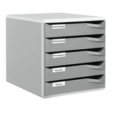 Artikelbild 1 für LEITZ Schubladenbox Post Set dunkelgrau 52800089, DIN A4 mit 5 Schubladen, 1 St., Artikelnummer 331934