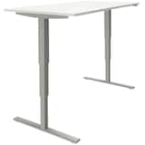 Artikelbild 1 für fm fastline elektrisch höhenverstellbarer Schreibtisch weiß rechteckig, T-Fuß-Gestell silber 160,0 x 80,0 cm, Artikelnummer 135291