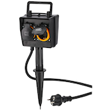 Artikelbild 1 für hama 2-fach Gartensteckdose 2,0 m schwarz, Artikelnummer 840383