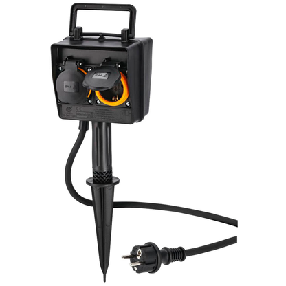 Artikelbild für hama 2-fach Gartensteckdose 2,0 m schwarz, Artikelnummer 840383