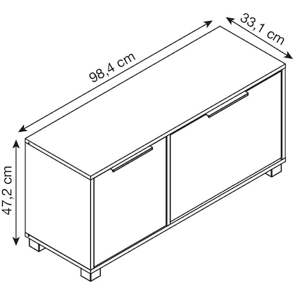 Artikelbild 2 für MÖBELPARTNER Schuhbank Loft 157169 weiß, Aktustikoptik Holz 98,4 cm, Artikelnummer 255147