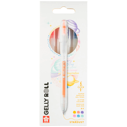 Artikelbild für Sakura Gelly Roll Retractable Classic Gelschreiber transparent 0,45 mm, Schreibfarbe: farbsortiert, 6 St., Artikelnummer 711657
