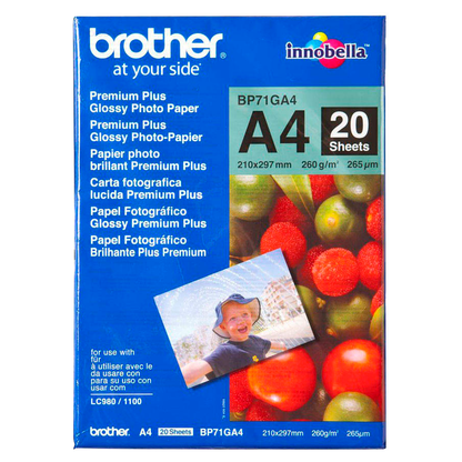 Artikelbild für brother Fotopapier BP71GA4 DIN A4 glänzend 260 g/qm 20 Blatt, Artikelnummer 555482