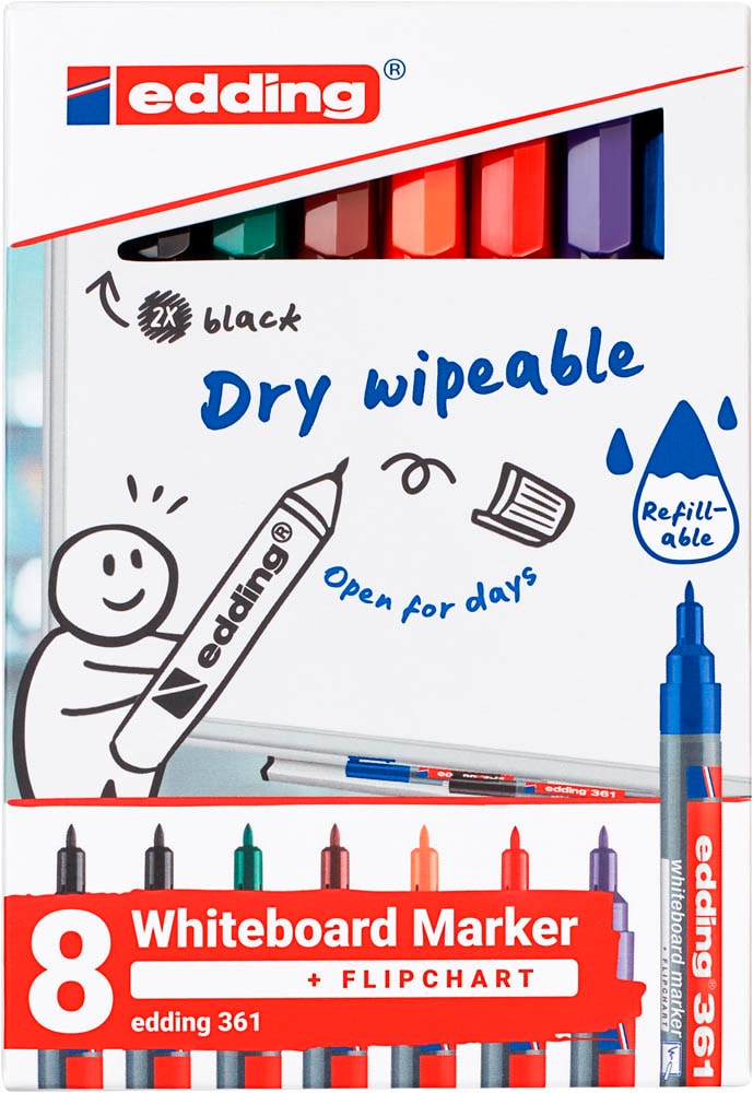 edding 361 Marqueur pour tableaux blancs - noir - 1 stylo - pointe