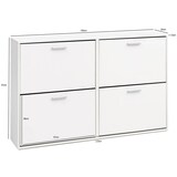Artikelbild 1 für WOHNLING Schuhschrank, WL5.829 weiß 4 Fachböden 120,0 x 24,0 x 81,0 cm, Artikelnummer 908733