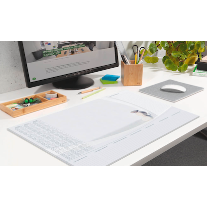 Artikelbild 2 für SIGEL Schreibtischunterlage Harmonie 2026/2027/2028 weiß/grau Papier 59,5 x 41,0 cm, 30 Blatt, Artikelnummer 585614