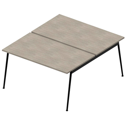 Artikelbild für Quadrifoglio Doppelschreibtisch beton rechteckig, 4-Fuß-Gestell grau 140,0 x 164,0 cm, Artikelnummer 592675